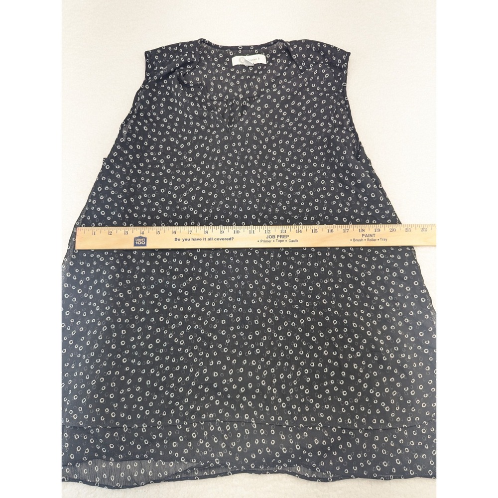 Cristina B Double Layer Sleeveless Blouse Womens Black and White L - Picture 4 of 6